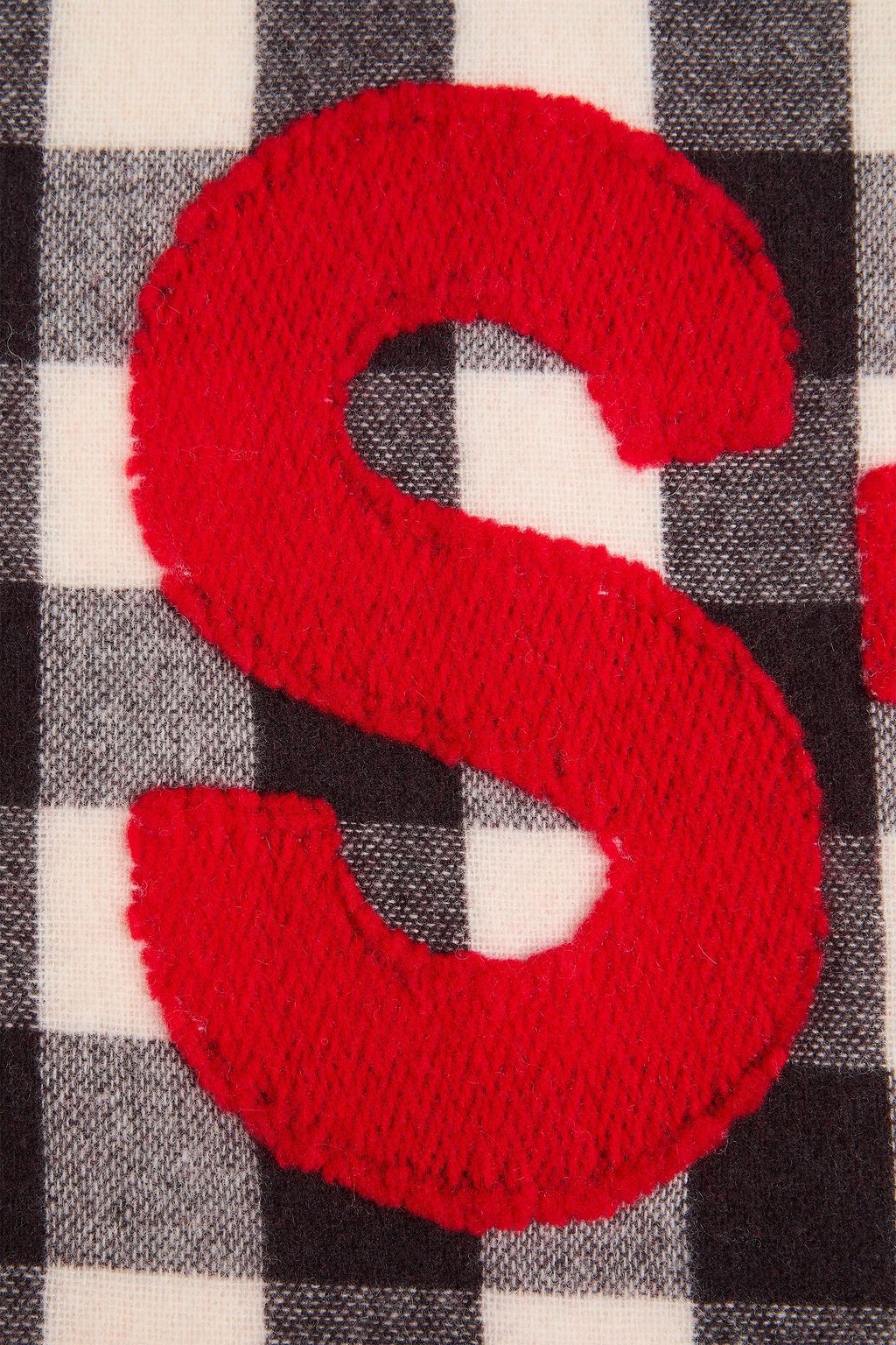 ACNE STUDIOS Karierter Schal aus Flanell aus einer Wollmischung mit Applikationen