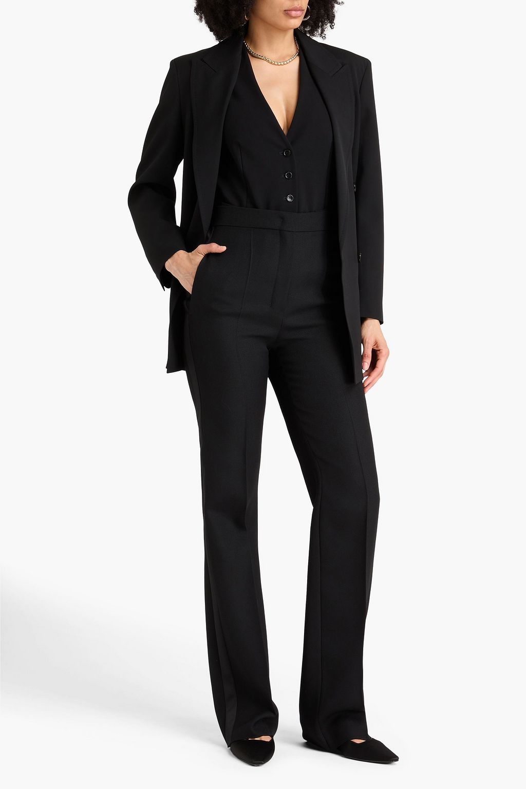 MAX MARA Uccio Hose aus Woll-Canvas mit geradem Bein