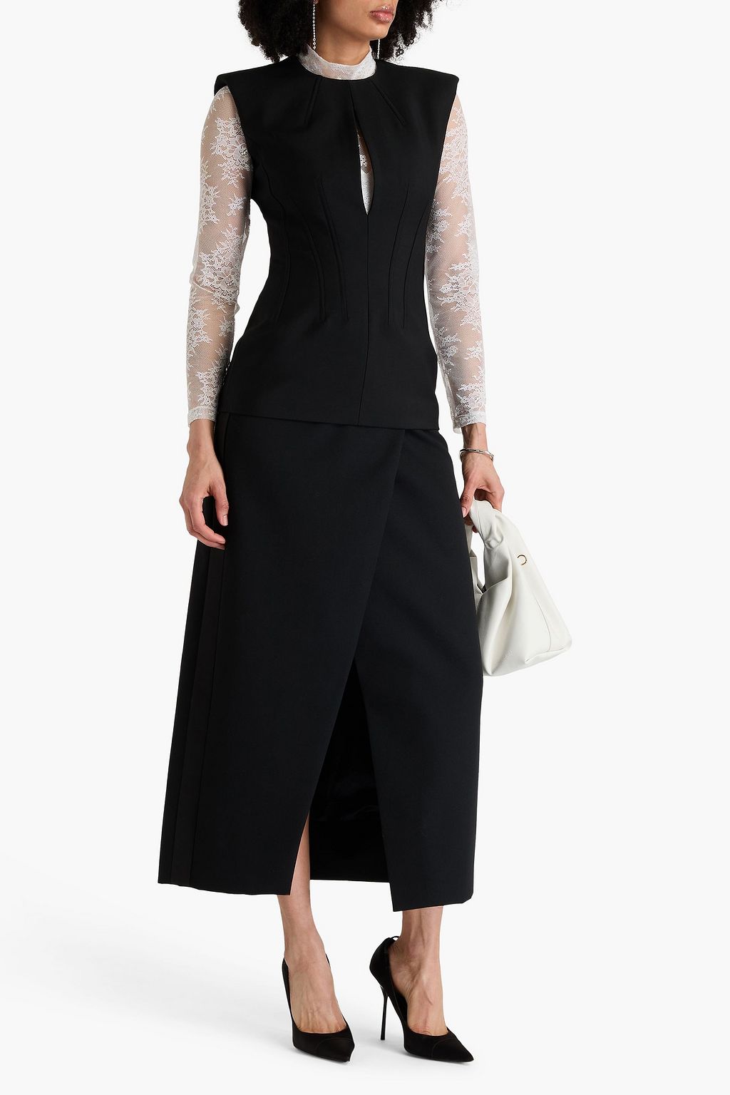 MCQUEEN Wool-crepe top