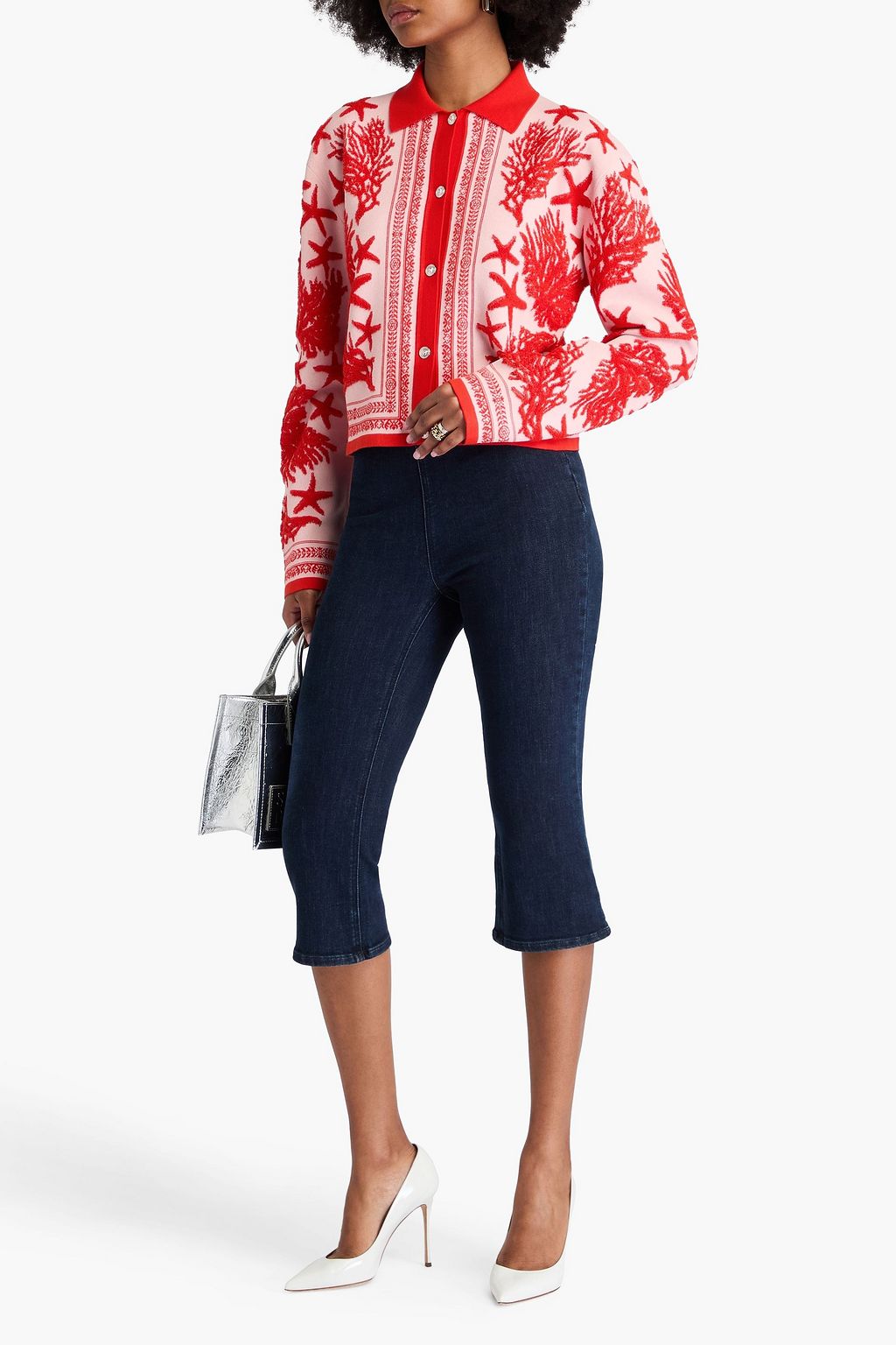 VERSACE كارديغان بحبكة الجاكار