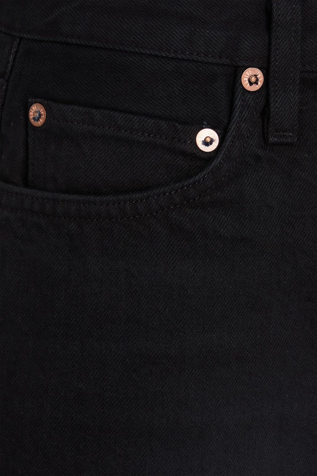 AGOLDE Frayed denim midi skirt