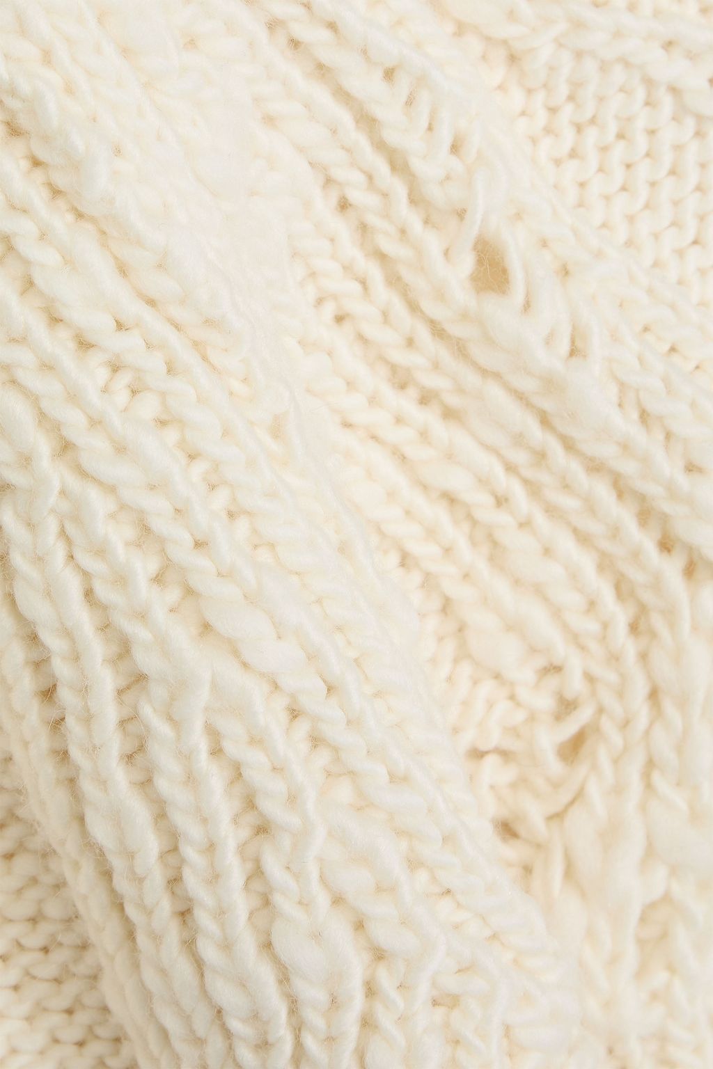 ACNE STUDIOS Distressed cable-knit wool sweater