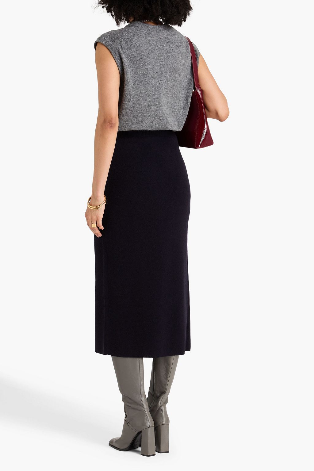 MAX MARA Midirock aus einer Woll-Kaschmirmischung mit Wickeleffekt