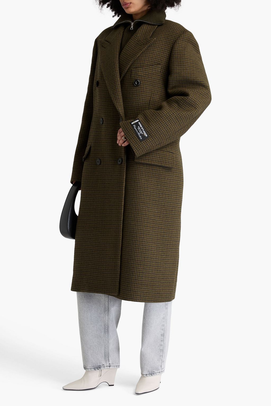 ACNE STUDIOS ウール混 ダブルブレストコート ハウンドトゥース