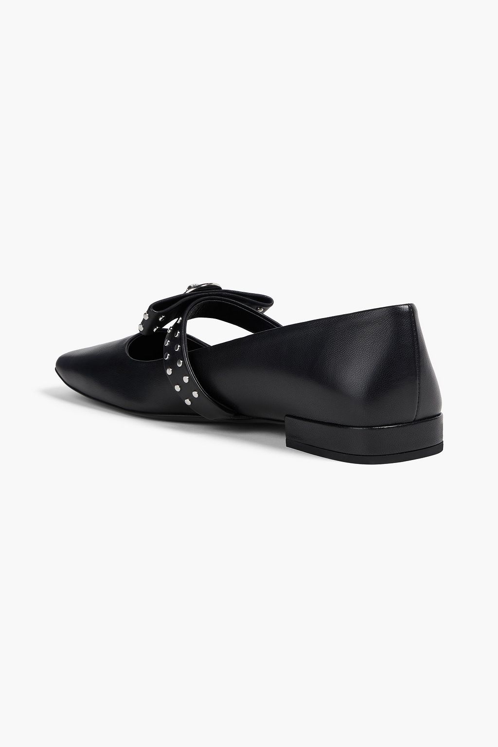 VERSACE Gianni Ribbon studded leather Mary Jane flats