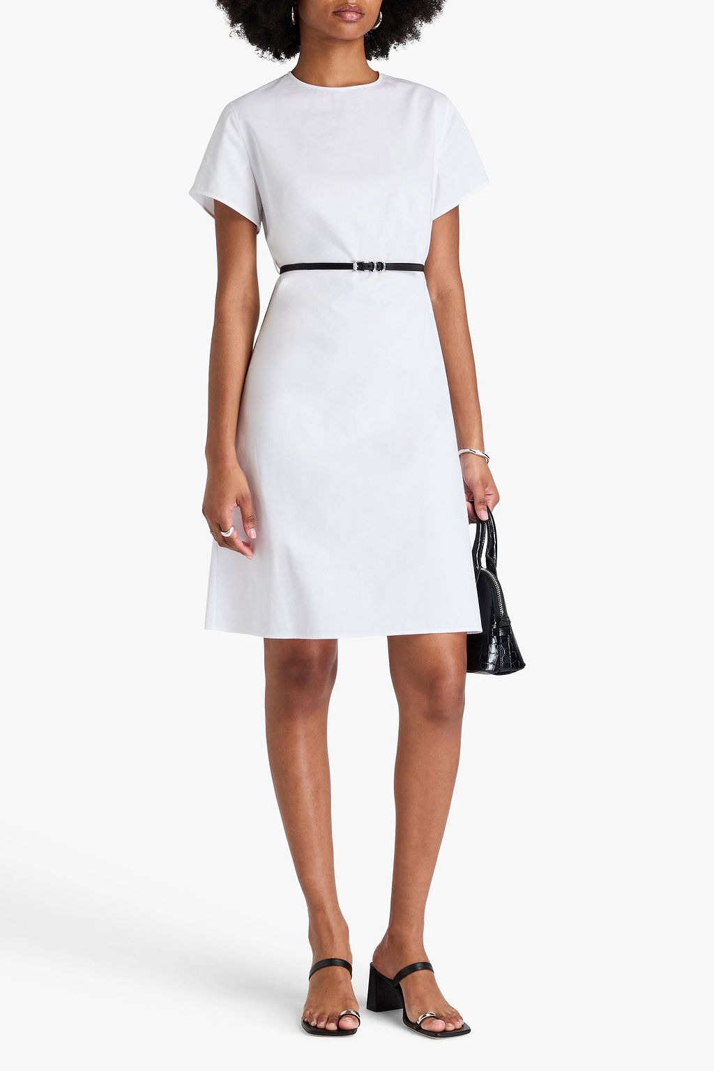 GIVENCHY Kleid aus Baumwoll-Twill mit Gürtel