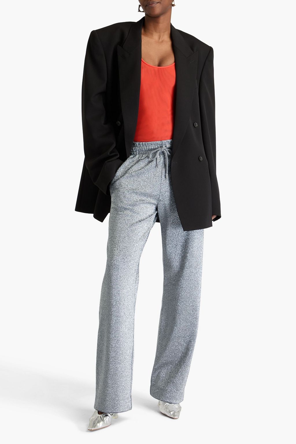 DRIES VAN NOTEN ブークレニット トラックパンツ メタリック