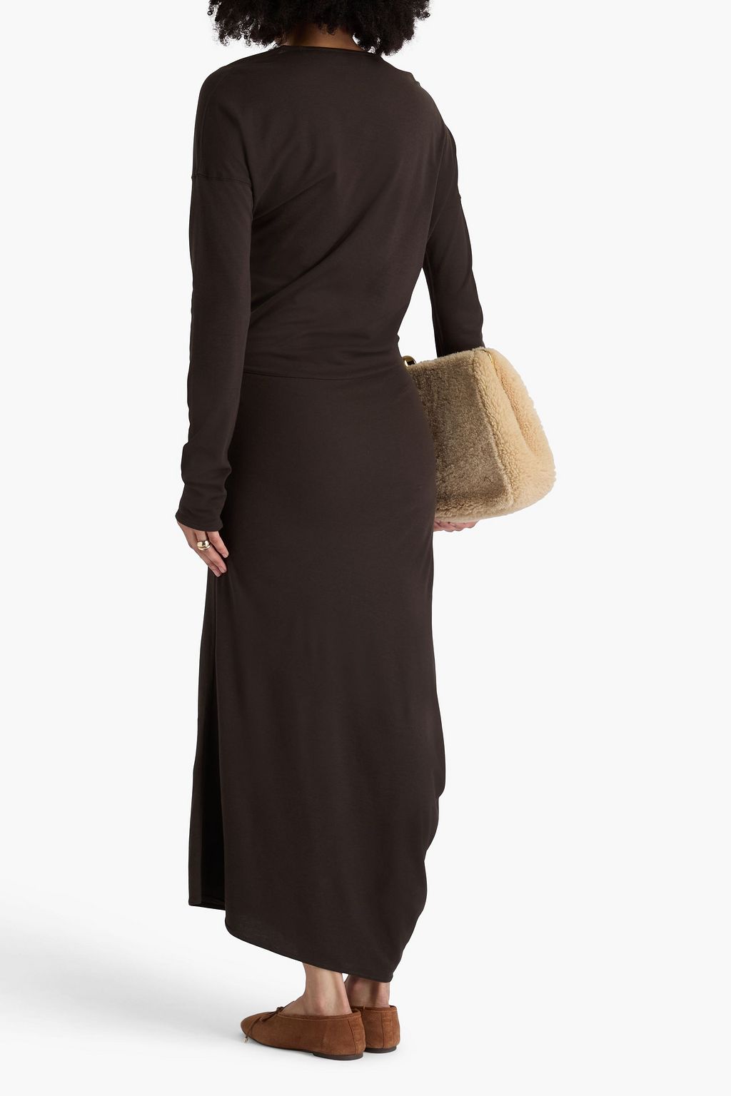 LEMAIRE Draped cotton-jersey maxi dress