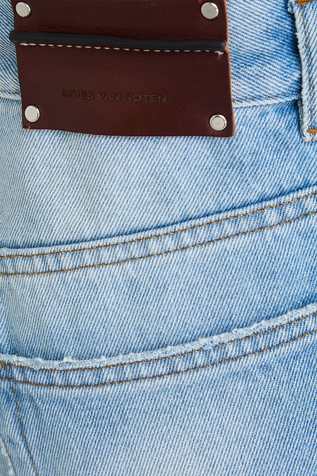DRIES VAN NOTEN Distressed high-rise wide-leg jeans