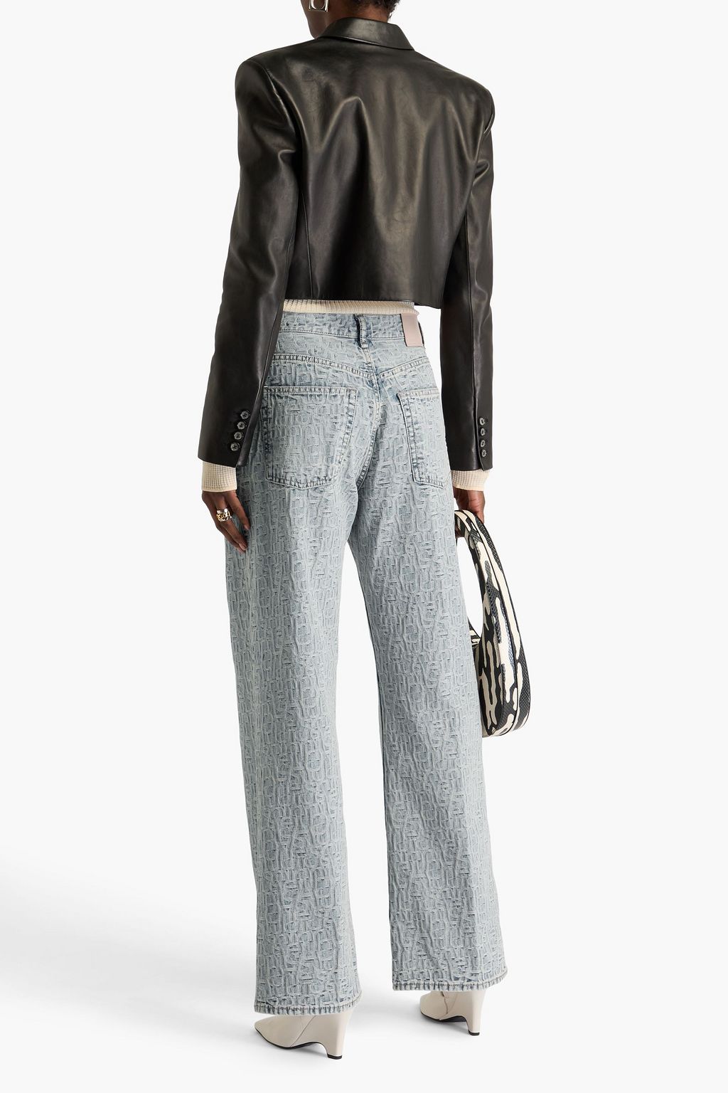 ACNE STUDIOS بنطال جينز بأرجل واسعة وخصر عالٍ
