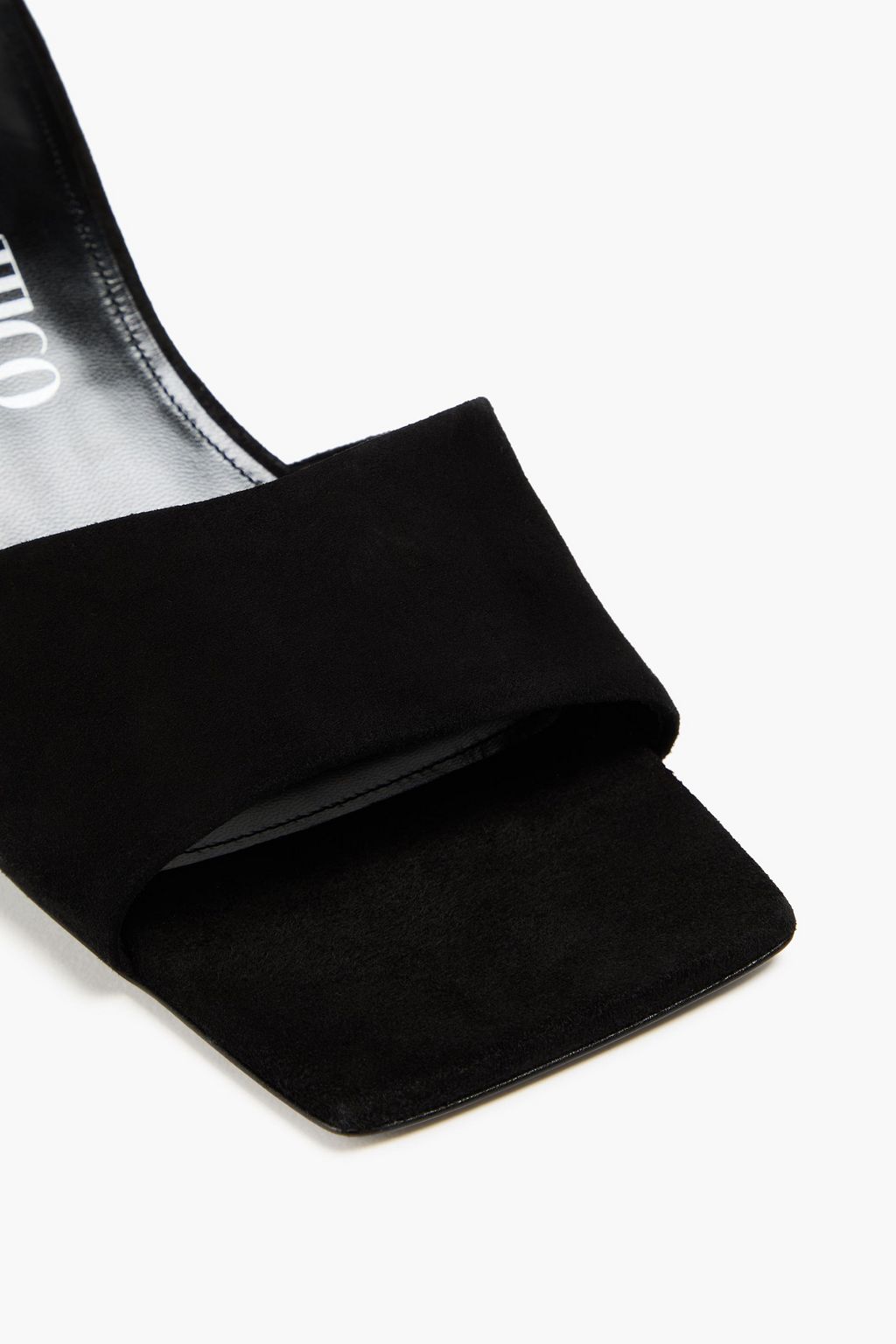 THE ATTICO Cheope Mules aus Veloursleder mit Kristallverzierung