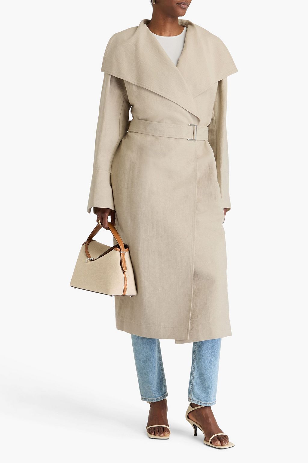 TOTEME Belted linen-blend coat