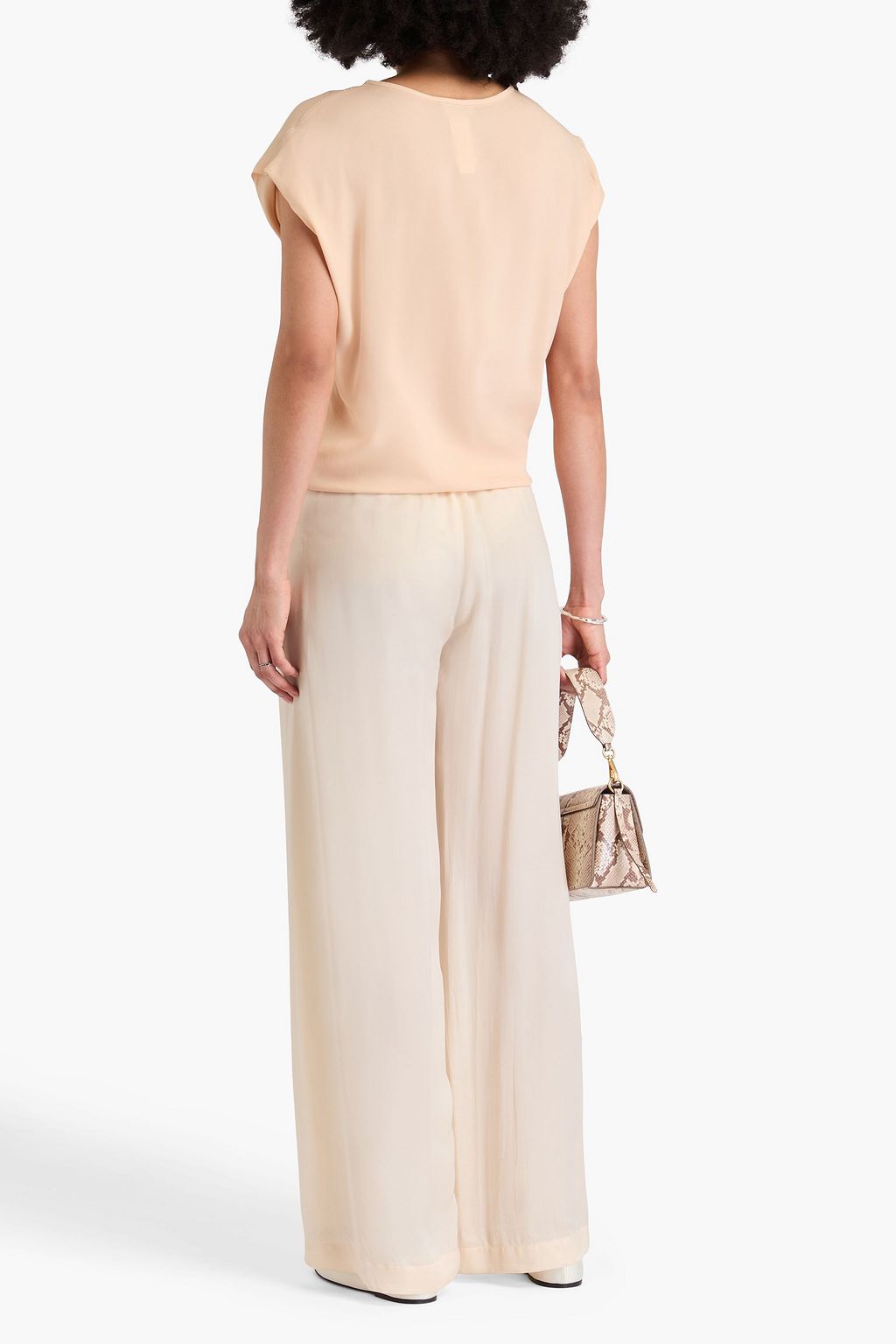 FABIANA FILIPPI Sablé bead-embellished stretch-crepe top