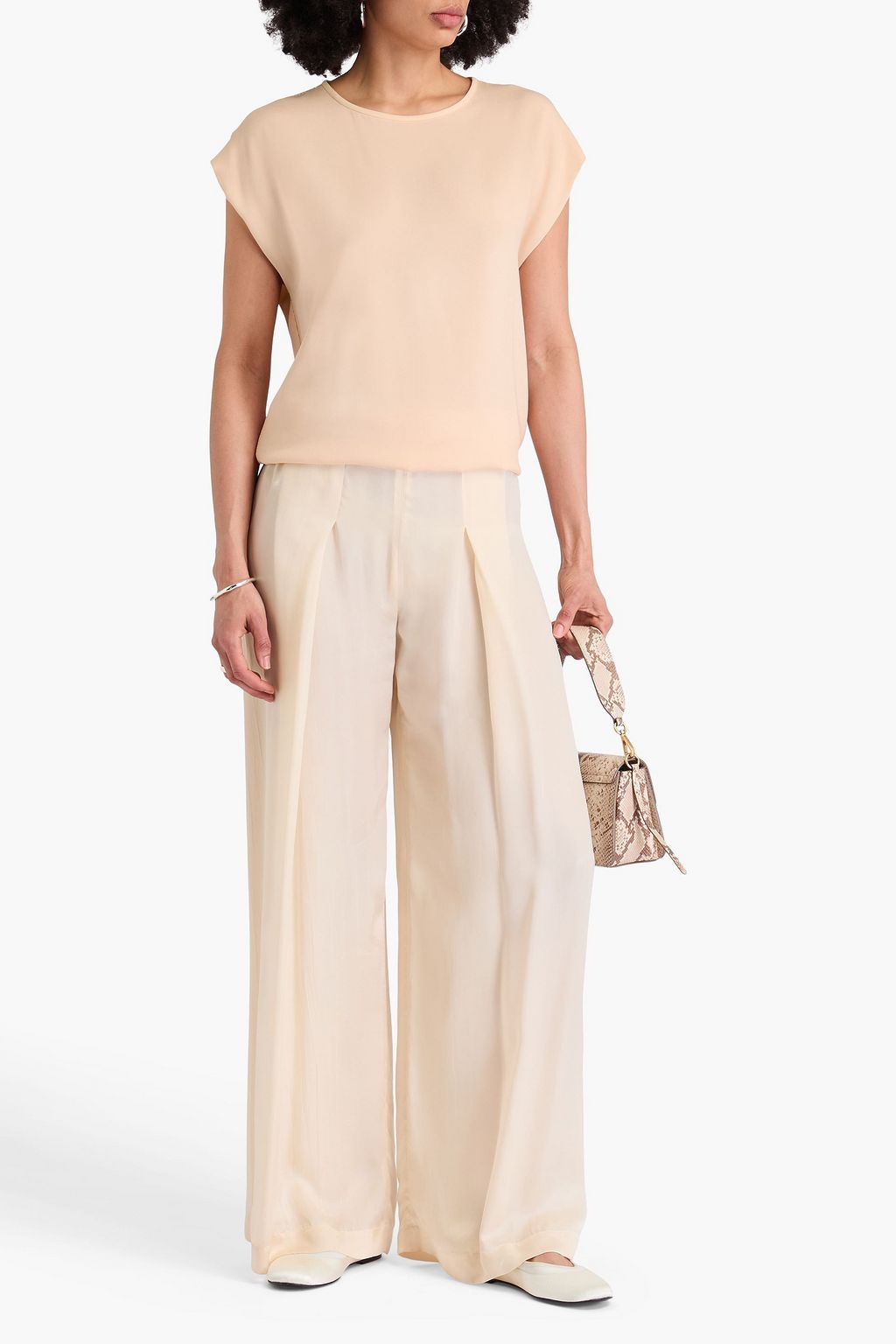 FABIANA FILIPPI Sablé bead-embellished stretch-crepe top