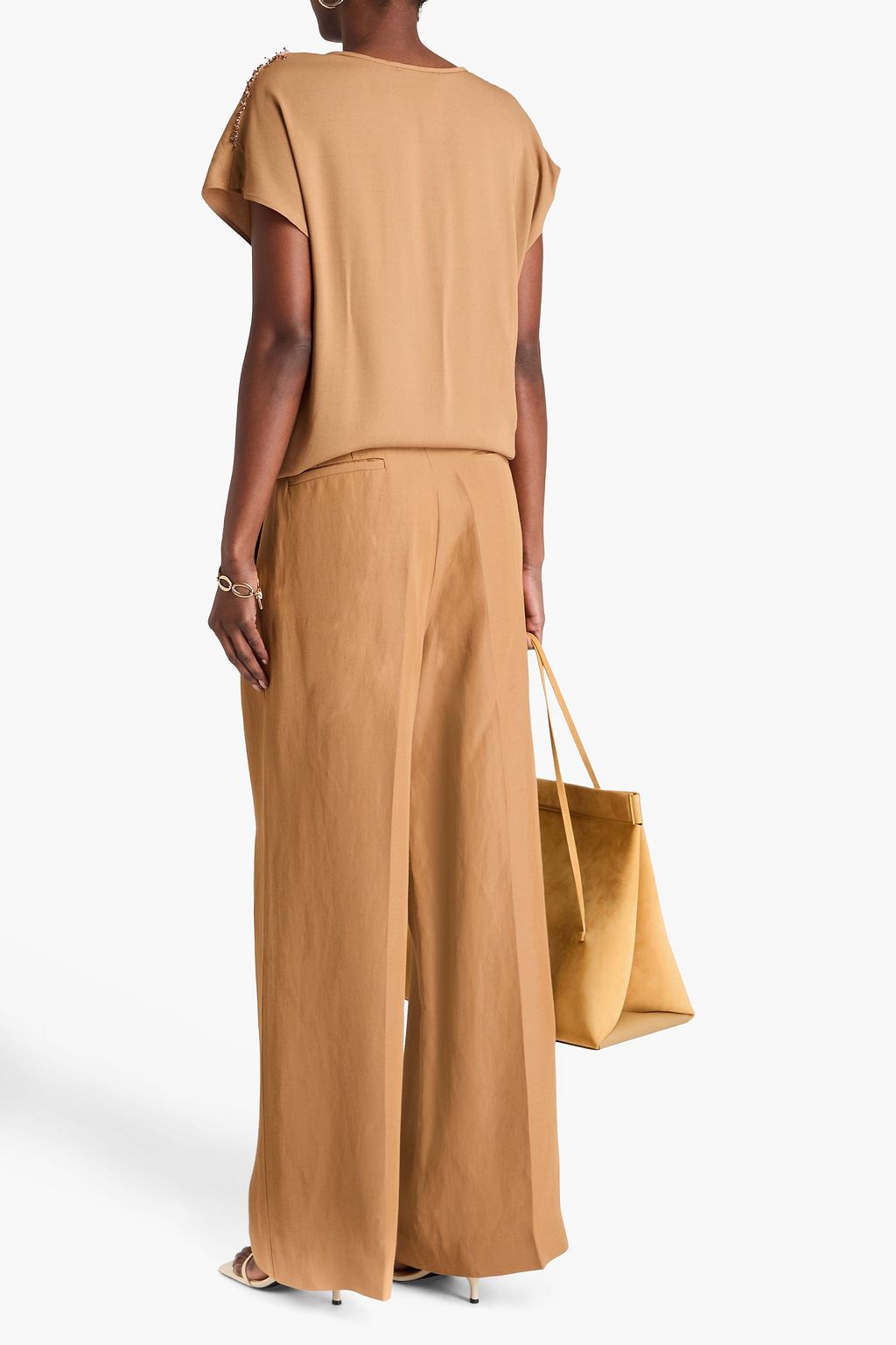 FABIANA FILIPPI ストレッチクレープ トップス ビーズ付き