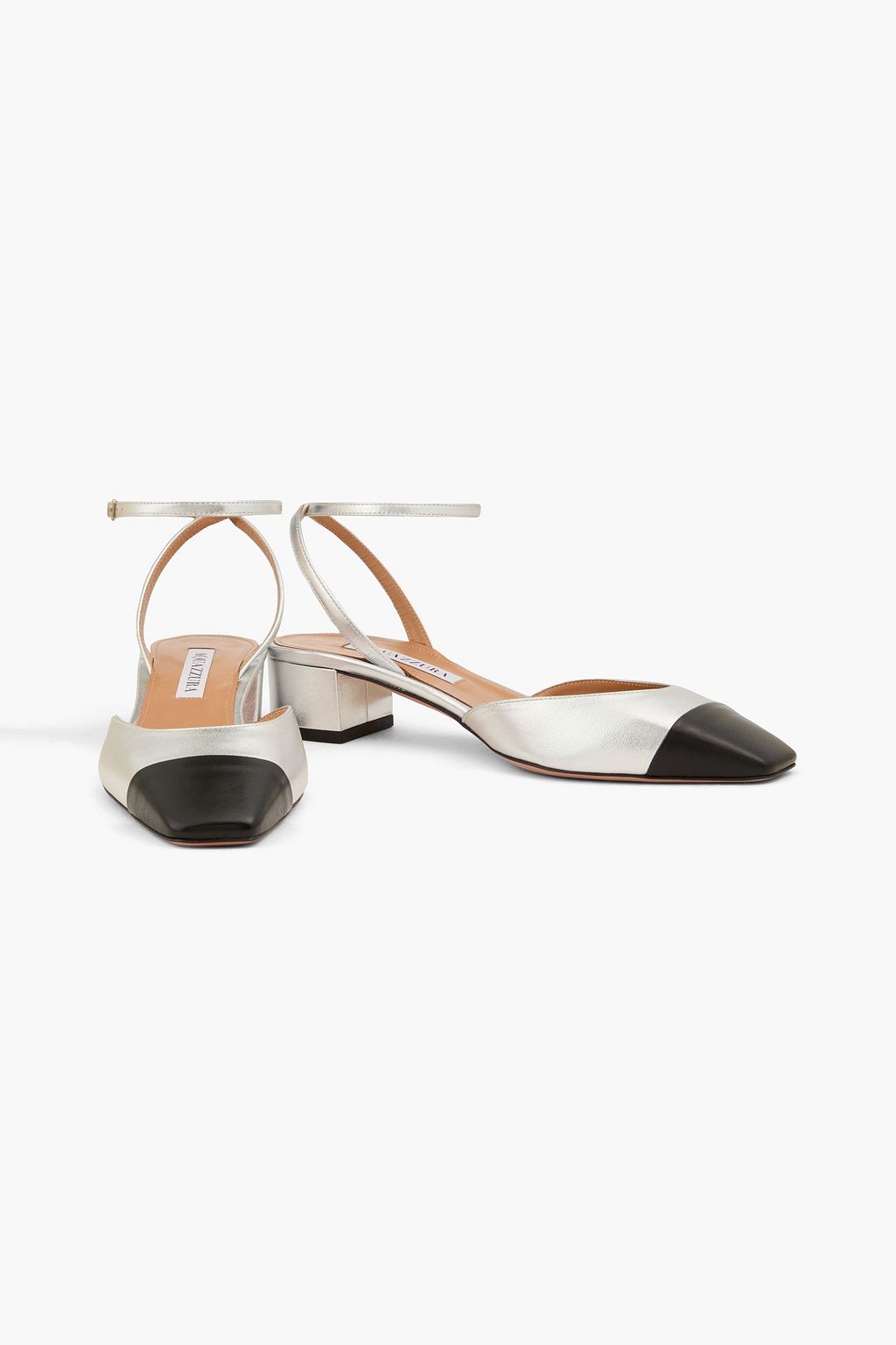 AQUAZZURA French Flirt metallic leather pumps
