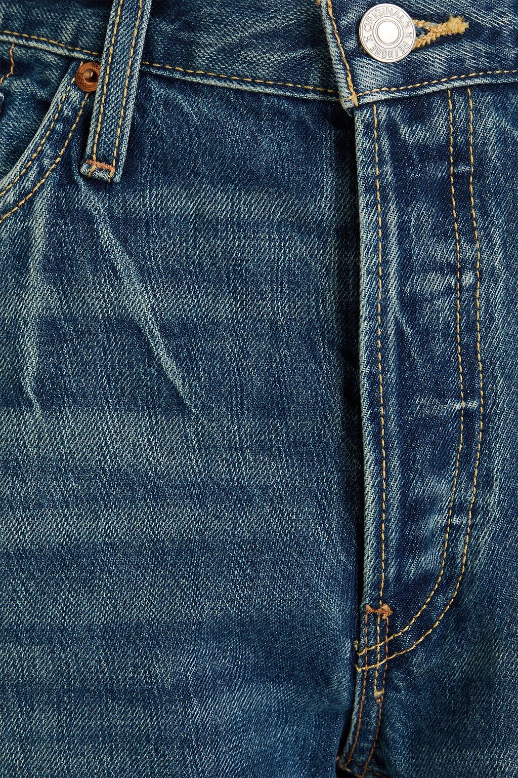 RE/DONE クロップド ハイライズ ストレートレッグジーンズ
