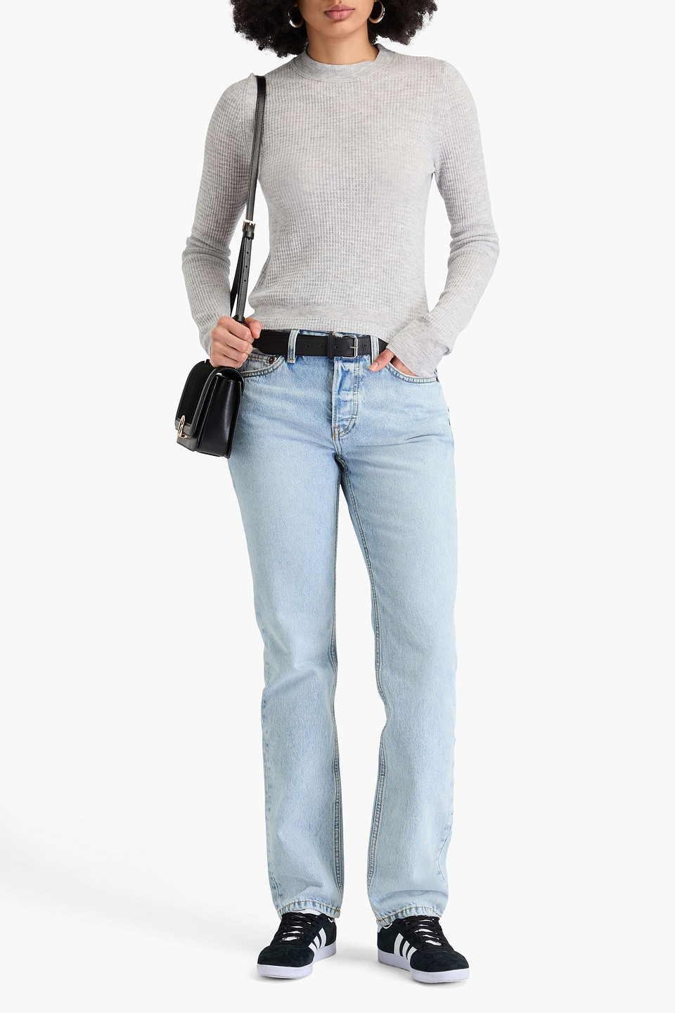  Re/done - Waffle-knit Wool And Cashmere-blend Sweater - Gray - M 