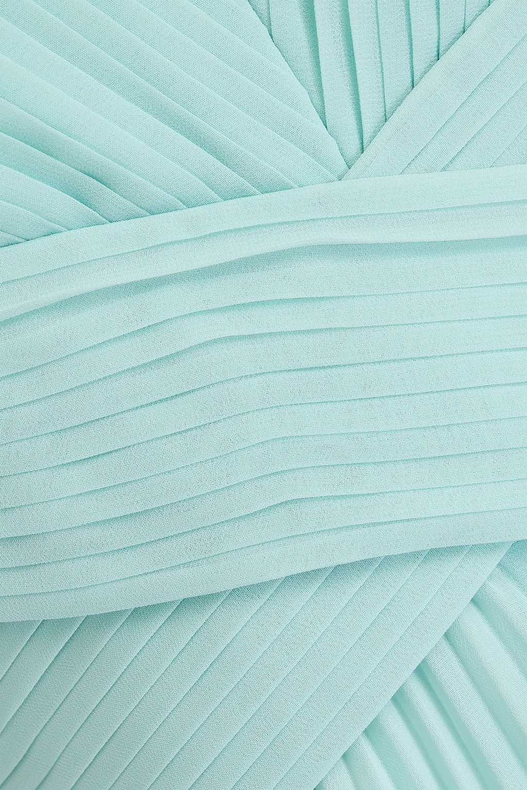 SELF-PORTRAIT Plissiertes Midikleid aus Georgette mit Spitzenbesatz