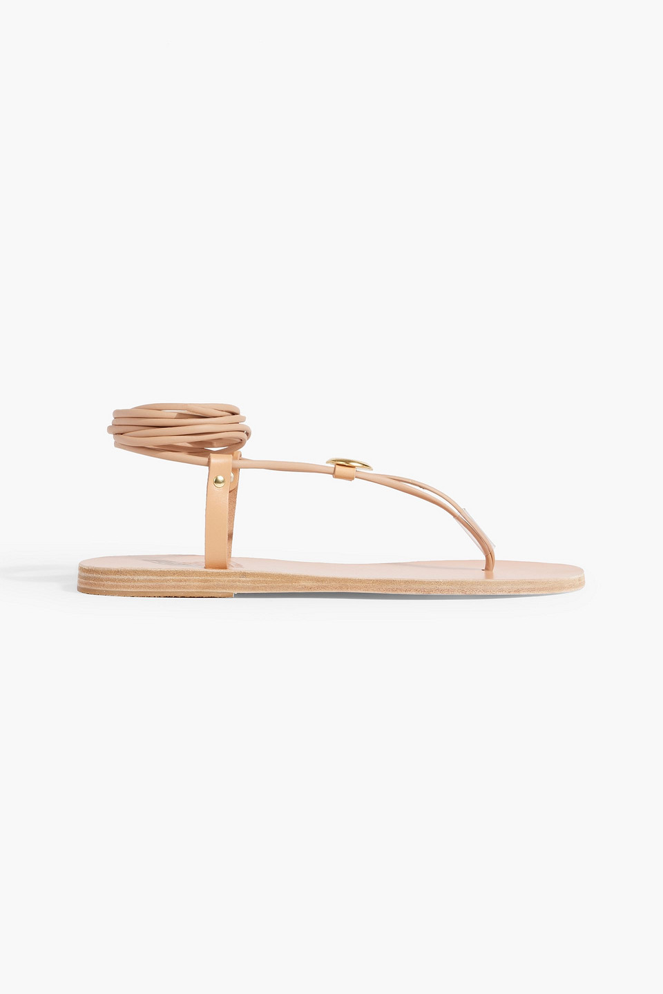 Ancient Greek Sandals Persephone Embellished Leather Sandals In Neutral