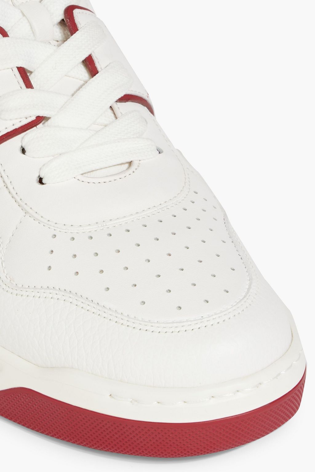 VALENTINO GARAVANI Rockstud smooth and pebbled-leather sneakers