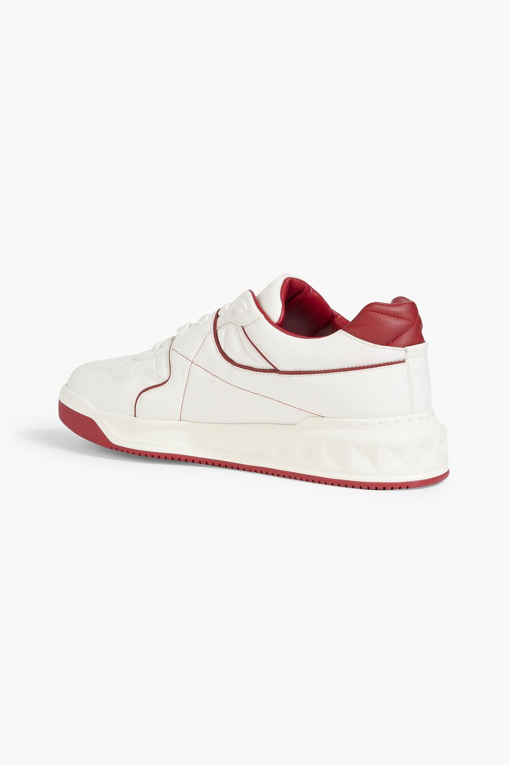 VALENTINO GARAVANI Rockstud smooth and pebbled-leather sneakers