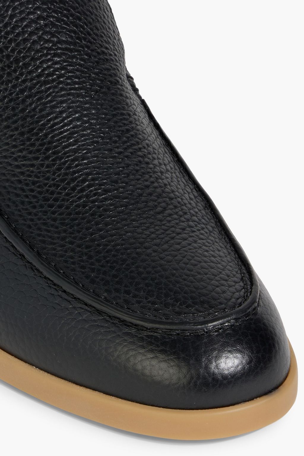 VALENTINO GARAVANI Rockstud pebbled-leather loafers