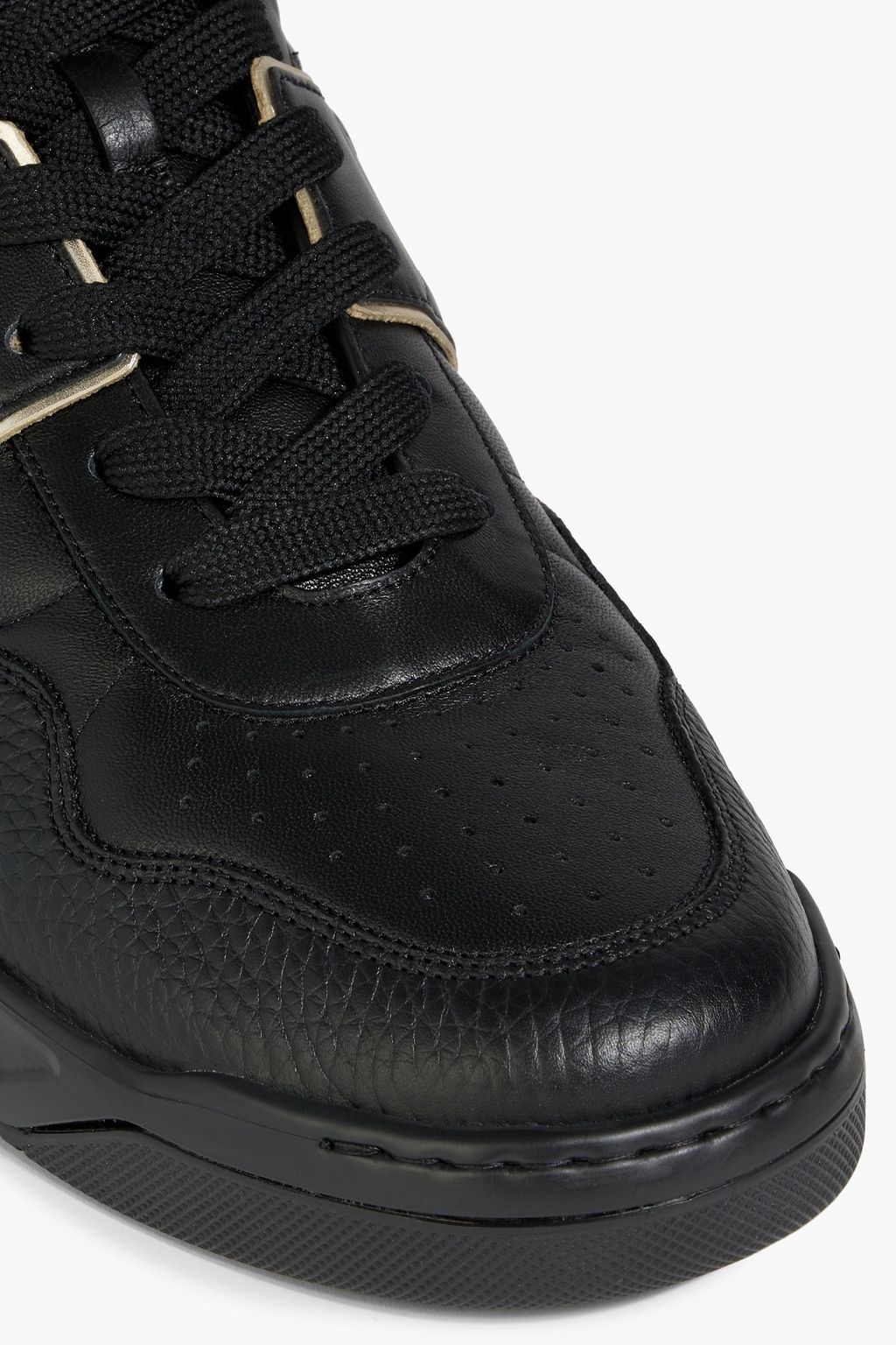 VALENTINO GARAVANI One Stud smooth and pebbled-leather high-top sneakers