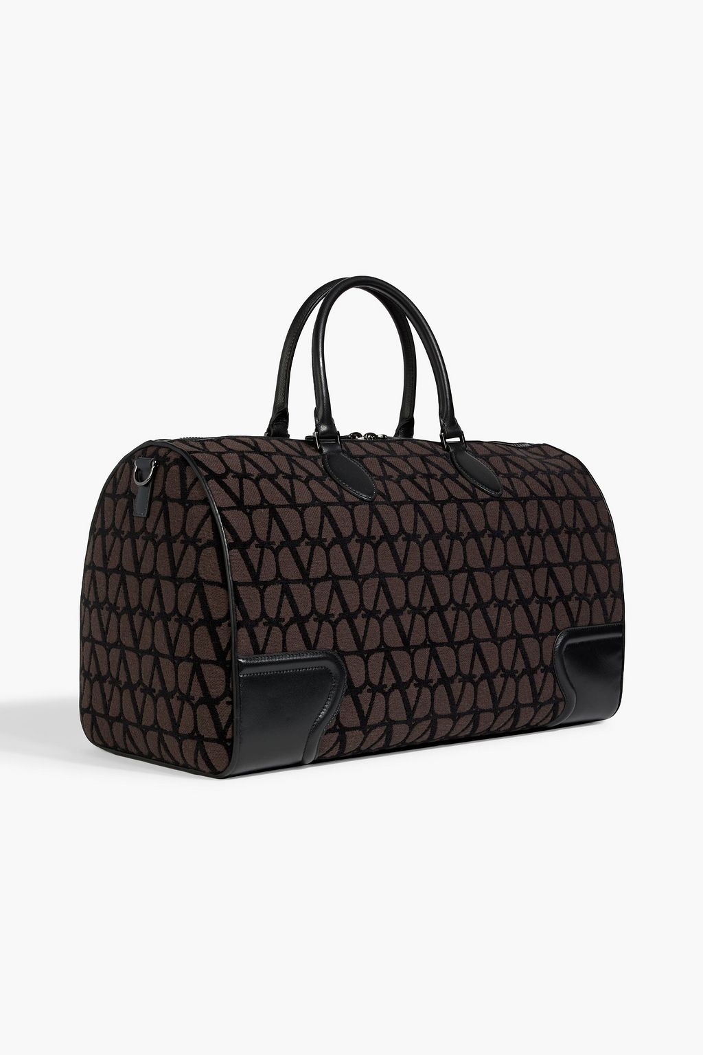 VALENTINO GARAVANI Le Troisieme Toile Iconographe leather-trimmed canvas-jacquard duffle bag