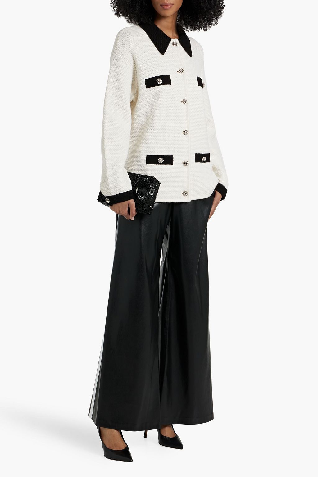 ALICE + OLIVIA Phoebe embellished wool-blend jacket