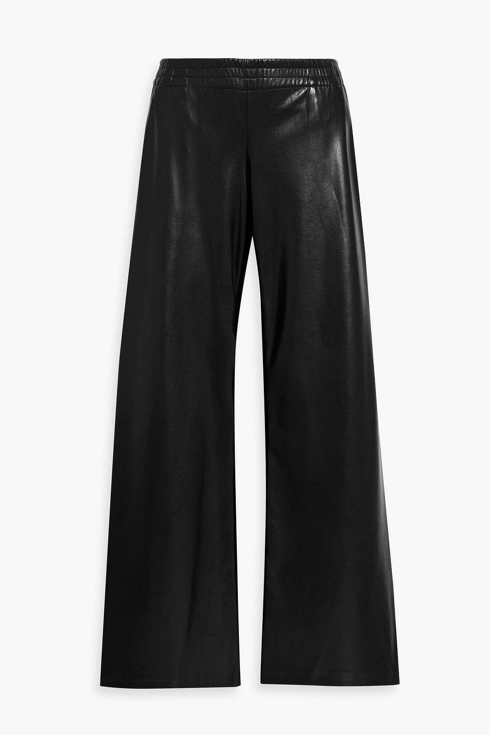 Alice And Olivia Elba Grosgrain-trimmed Wide-leg Pants In Black