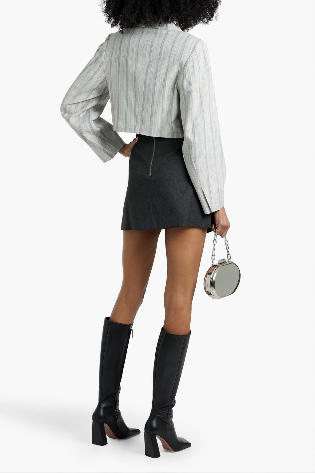 ALICE + OLIVIA Toni wrap-effect pleated twill mini skirt