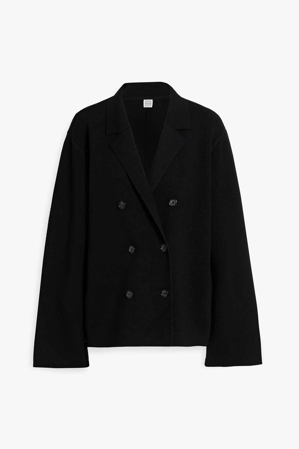 Totême Double-breasted Wool Blazer In Black