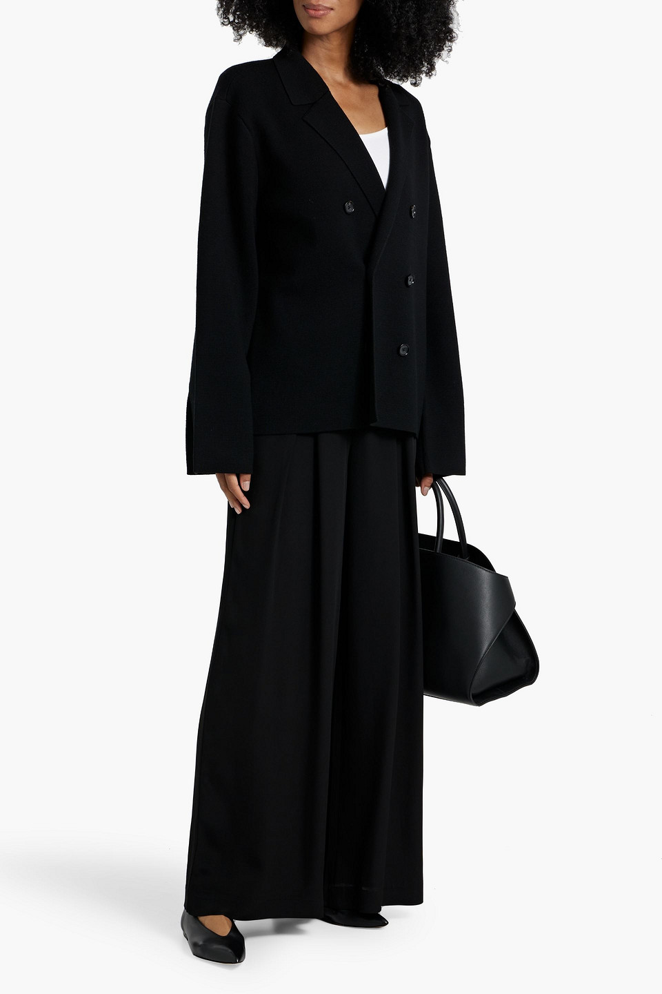 Totême Double-breasted Wool Blazer In Black