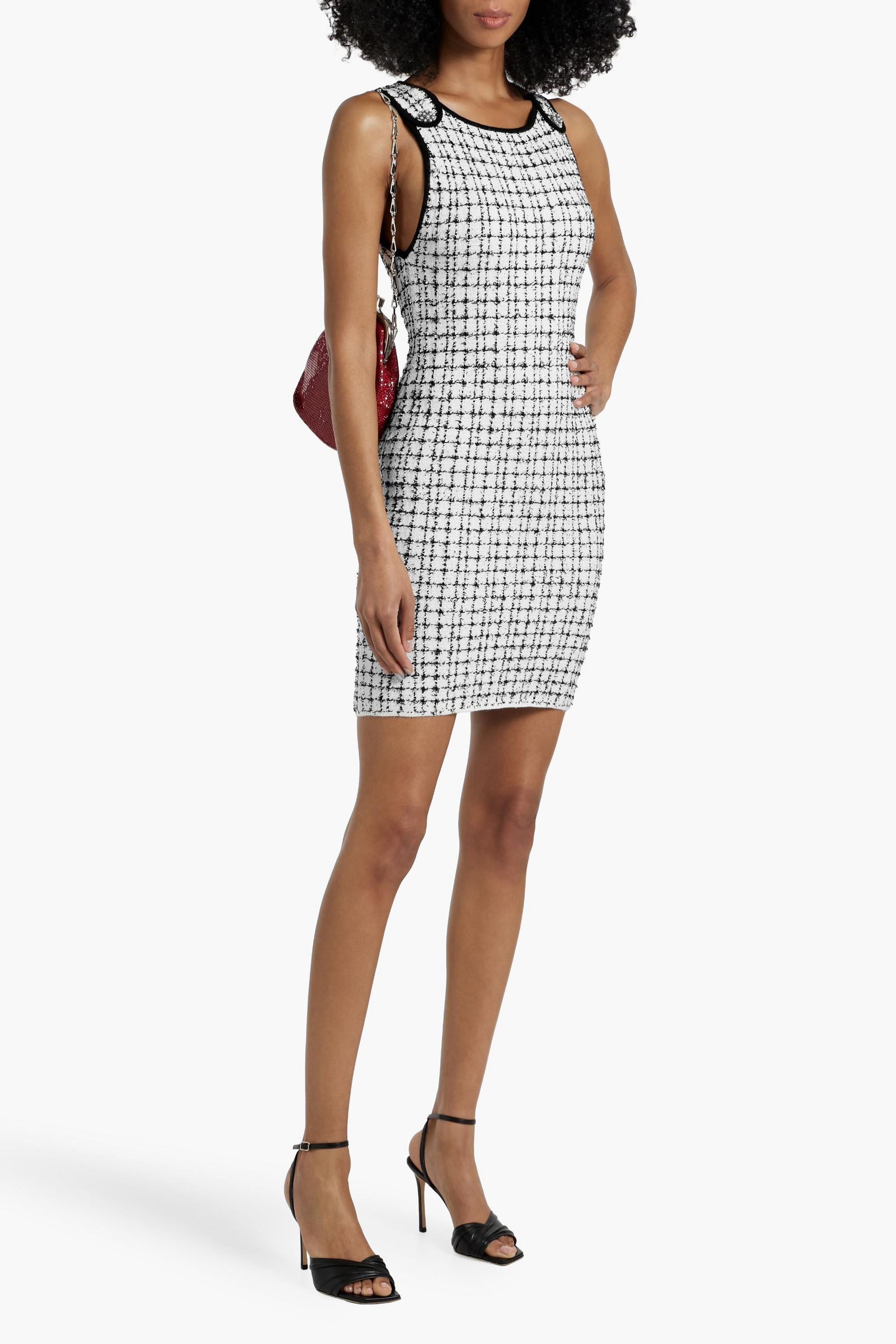 alice + olivia Talulah embellished tweed mini dress