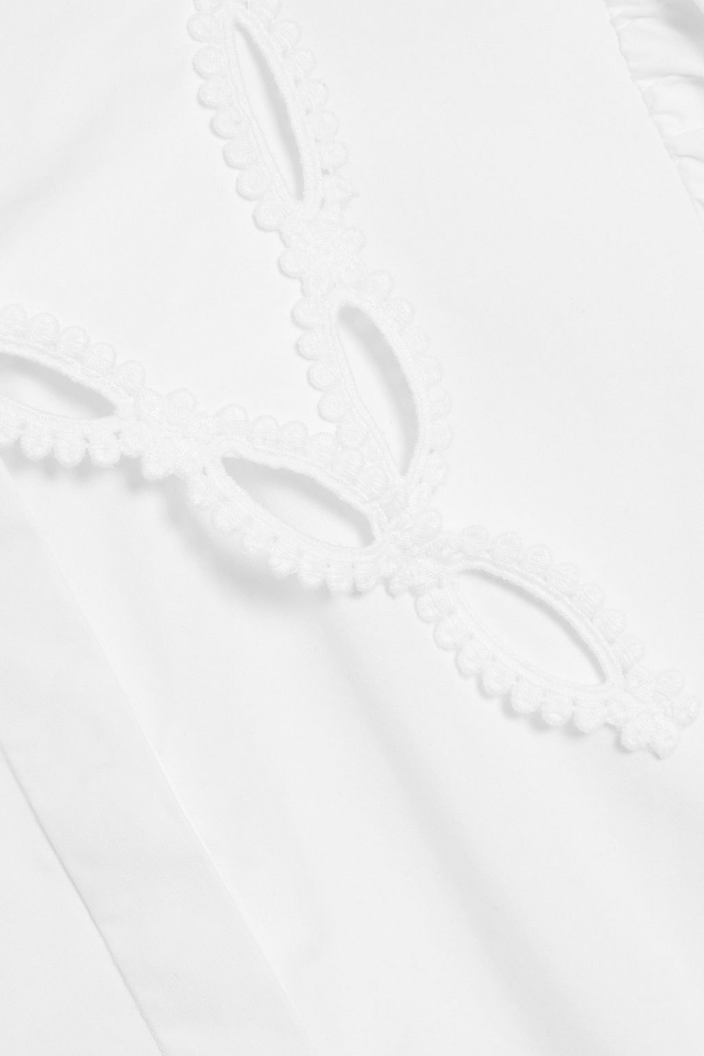 RABANNE Crochet-trimmed cotton-poplin shirt