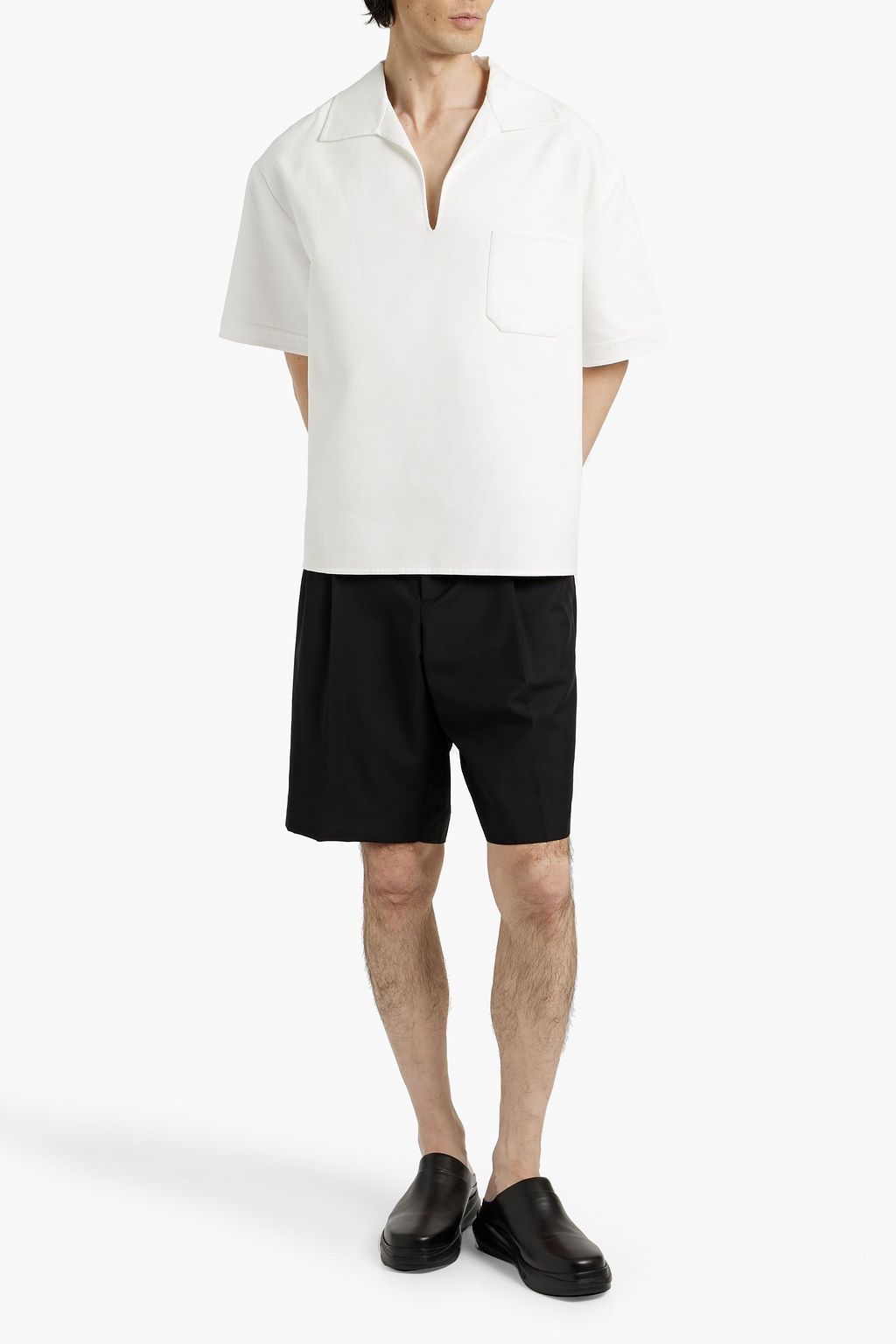 VALENTINO GARAVANI Cotton-blend twill polo shirt