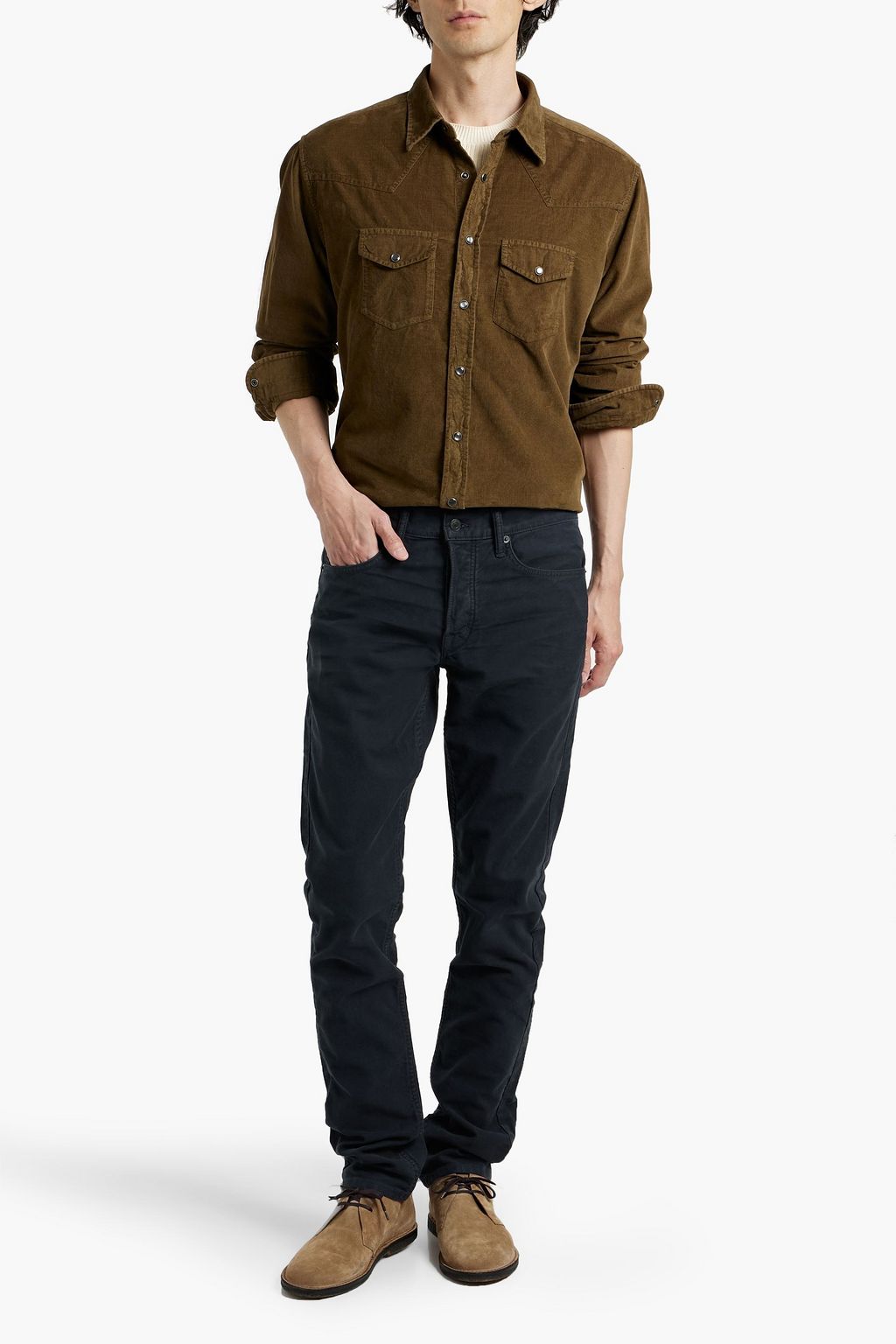 TOM FORD Slim-fit cotton-blend pants