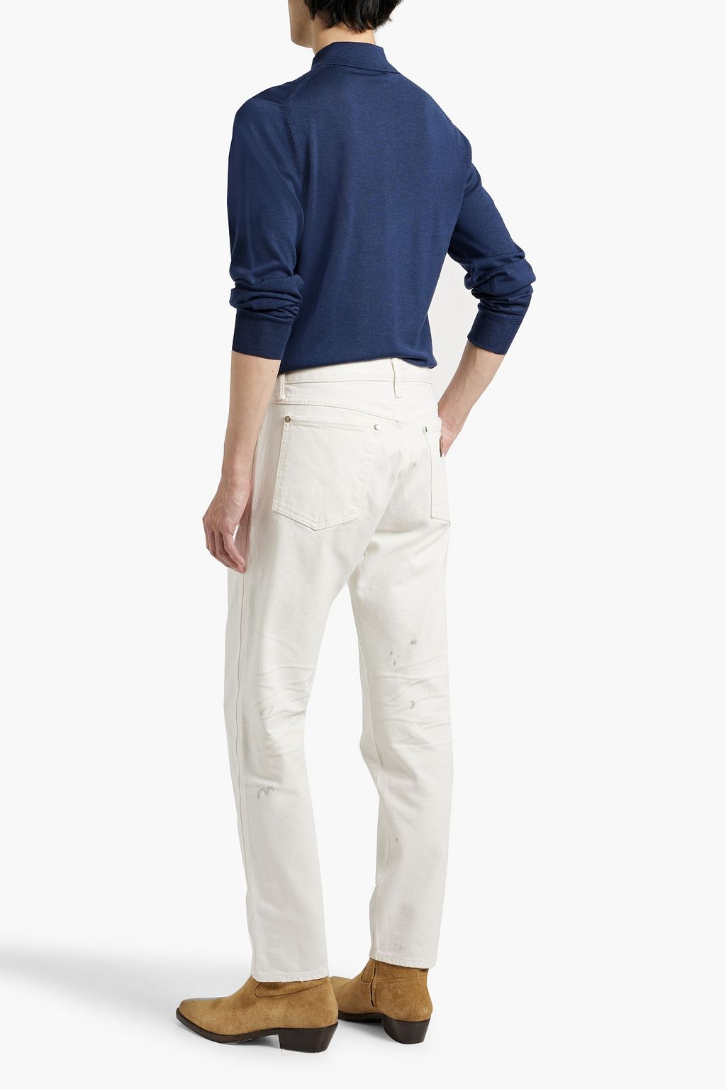 TOM FORD Cashmere and silk-blend polo sweater