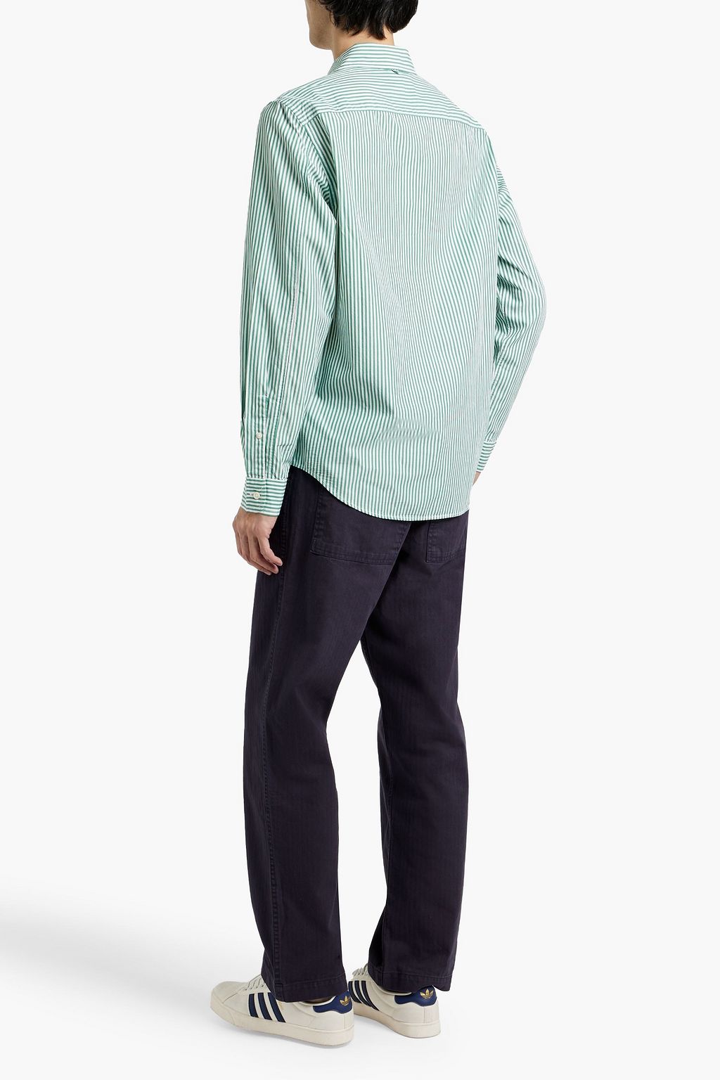 ALEX MILL Mill striped cotton-poplin shirt