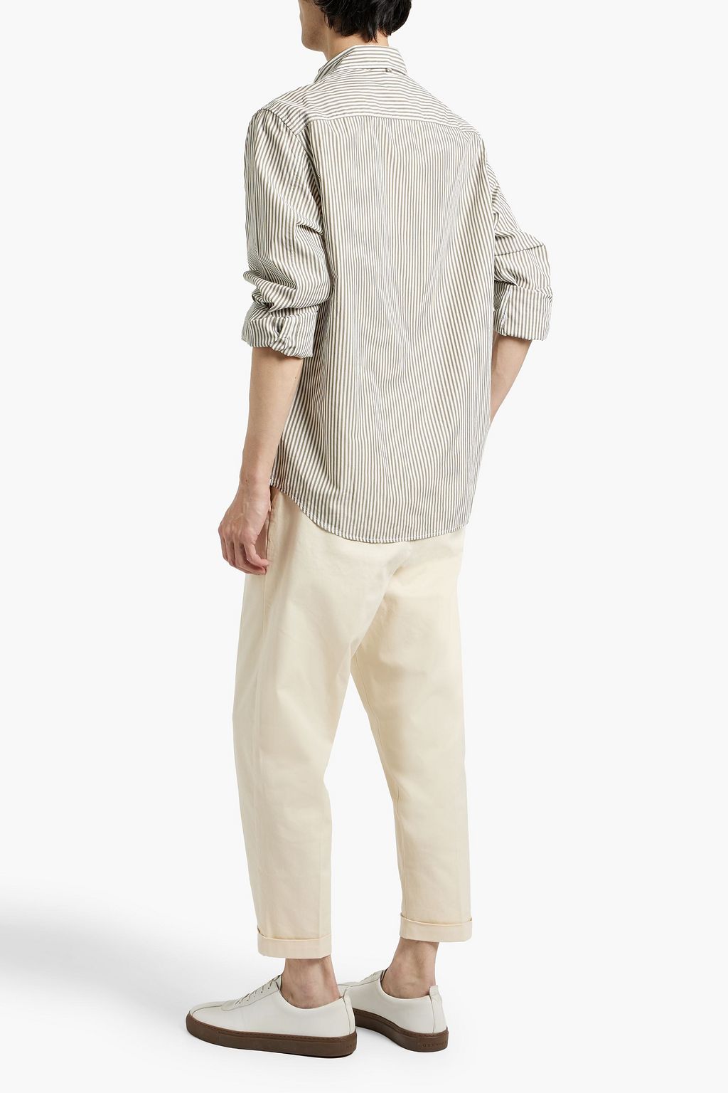 ALEX MILL Mill striped cotton-poplin shirt