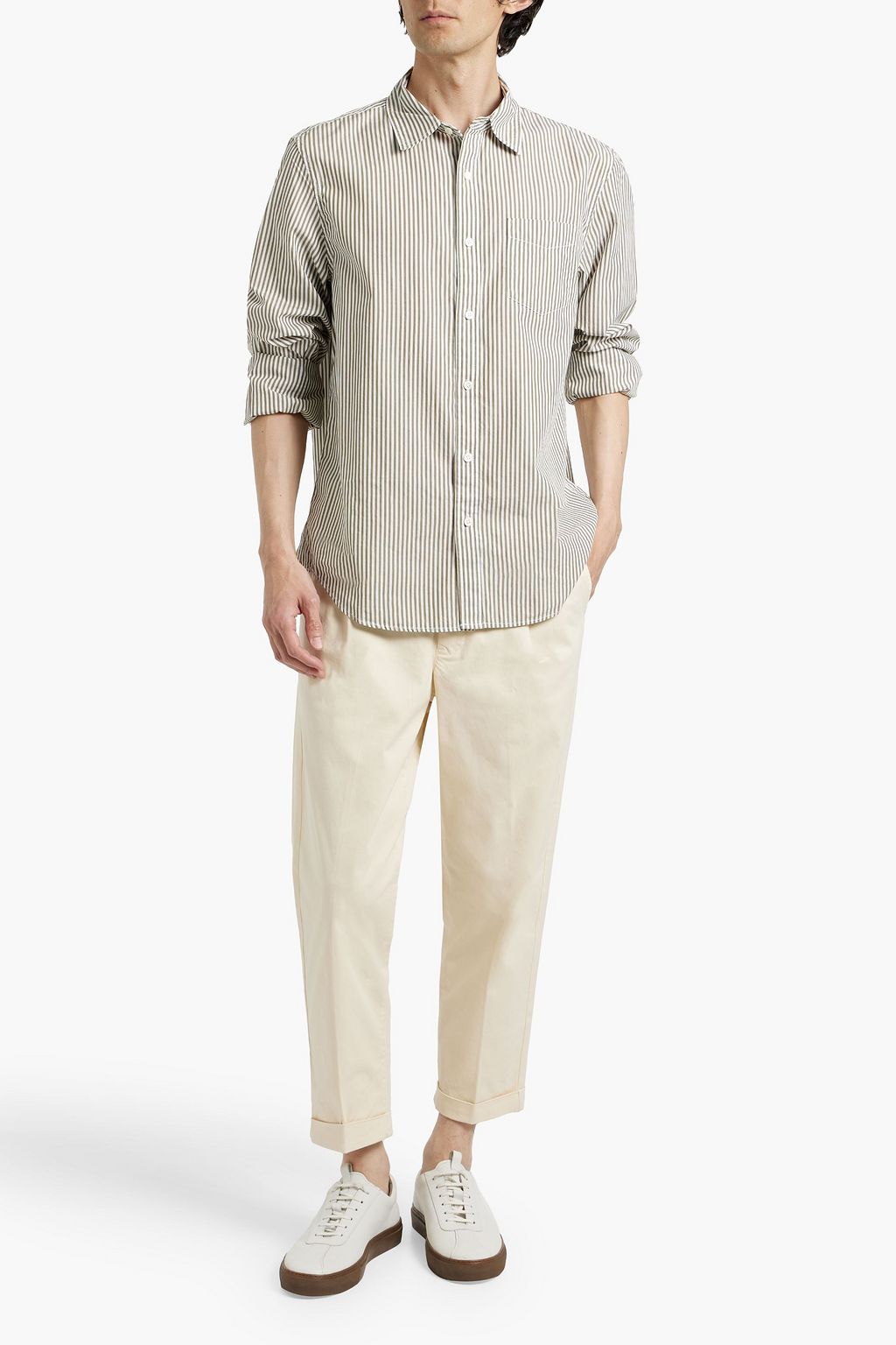 ALEX MILL Mill striped cotton-poplin shirt