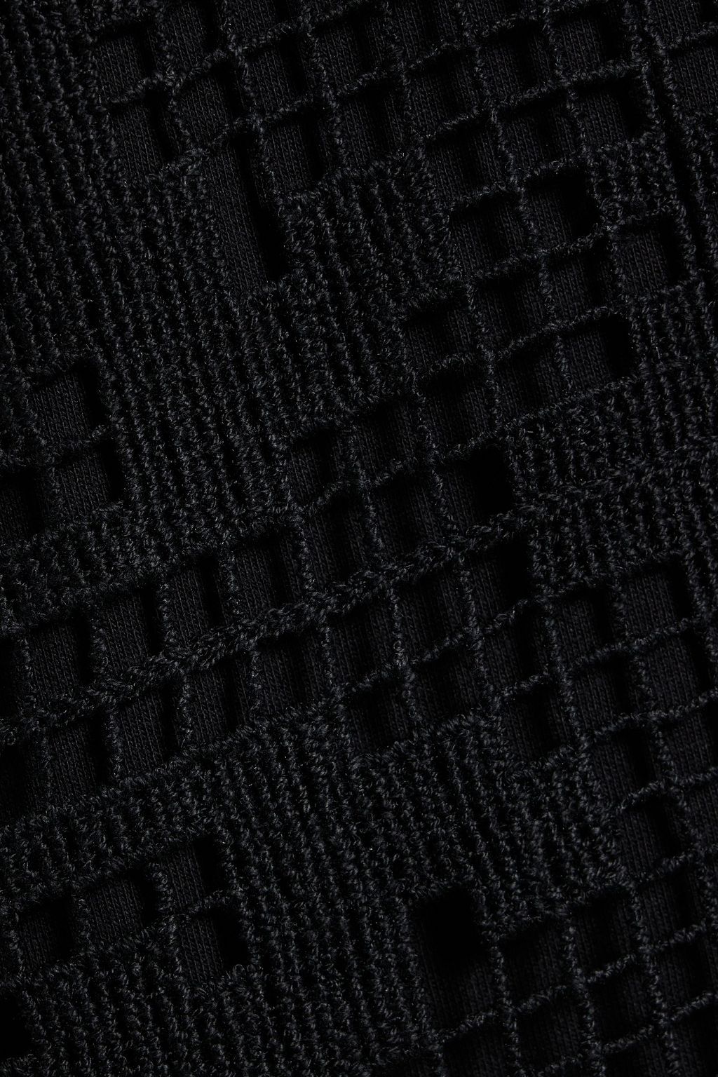 VALENTINO GARAVANI Crochet-paneled French cotton-blend terry hoodie