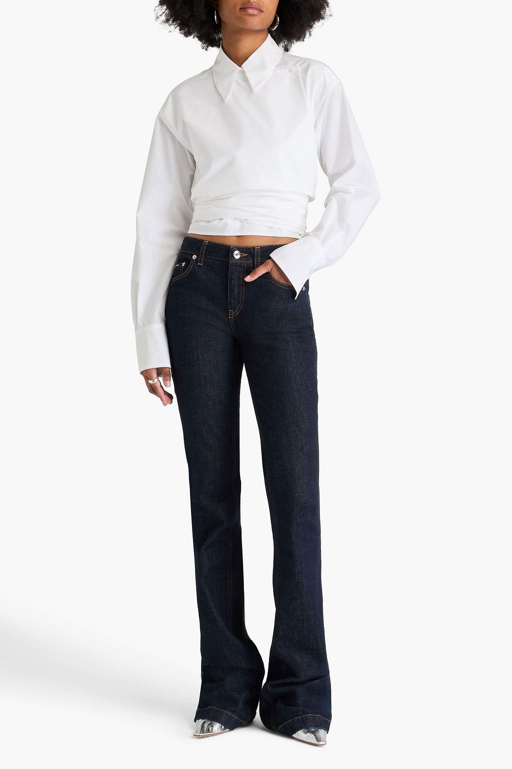 FABIANA FILIPPI Cotton-poplin wrap top