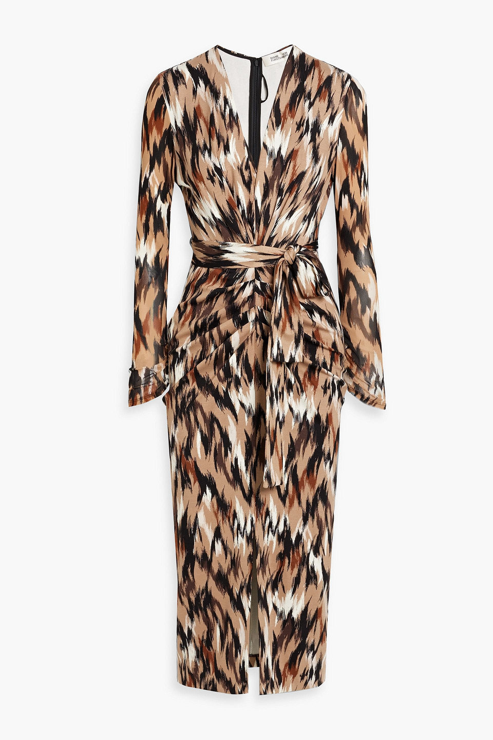 Diane Von Furstenberg Hades Printed Mesh-paneled Jersey Midi Dress