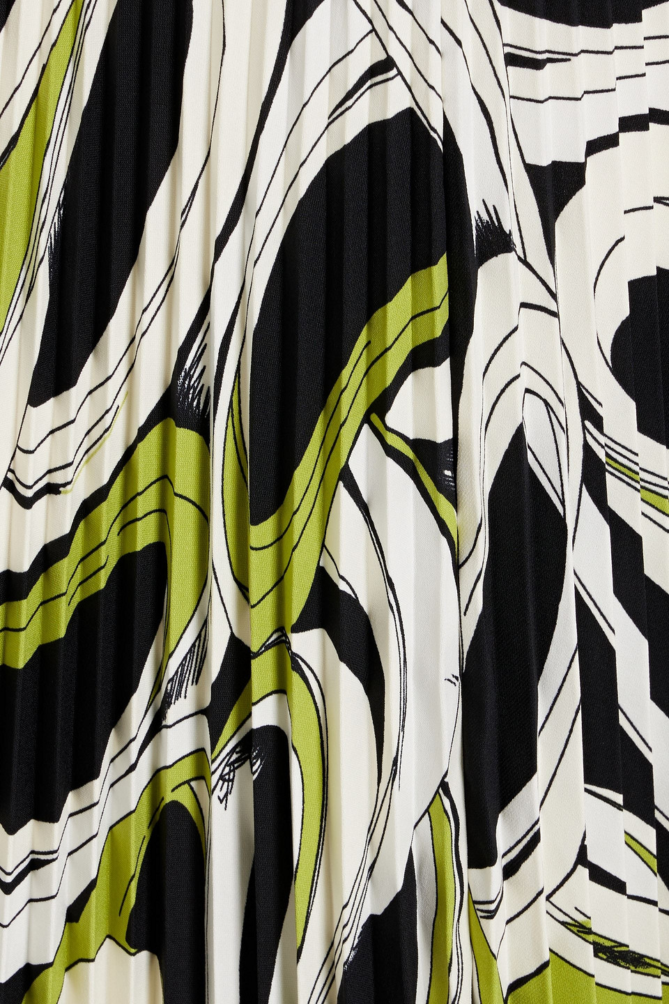 Diane Von Furstenberg Mykola Pleated Printed Crepe Midi Skirt