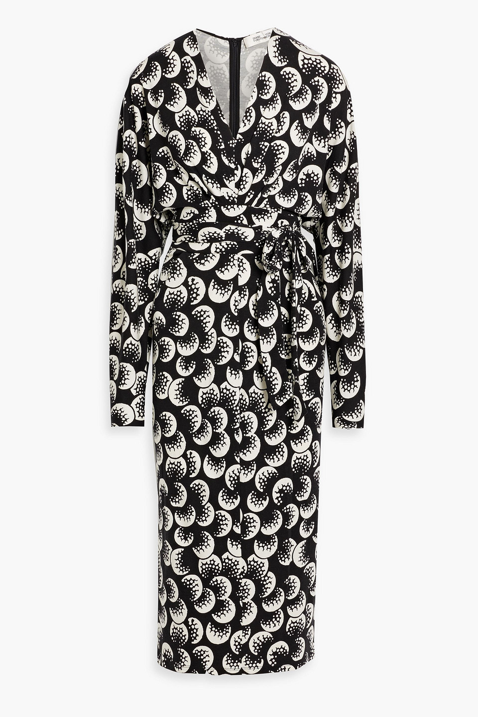 Diane Von Furstenberg Zidane Draped Printed Lyocell And Wool-blend Jersey Midi Dress