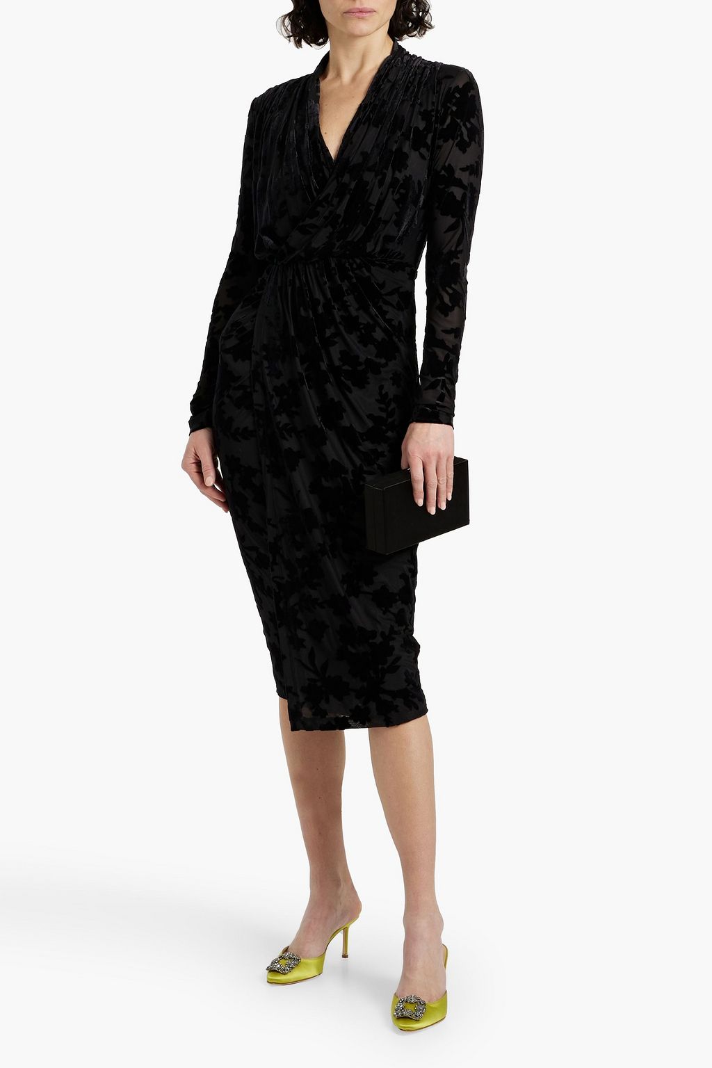 DIANE VON FURSTENBERG Tamra wrap-effect devoré-velvet midi dress