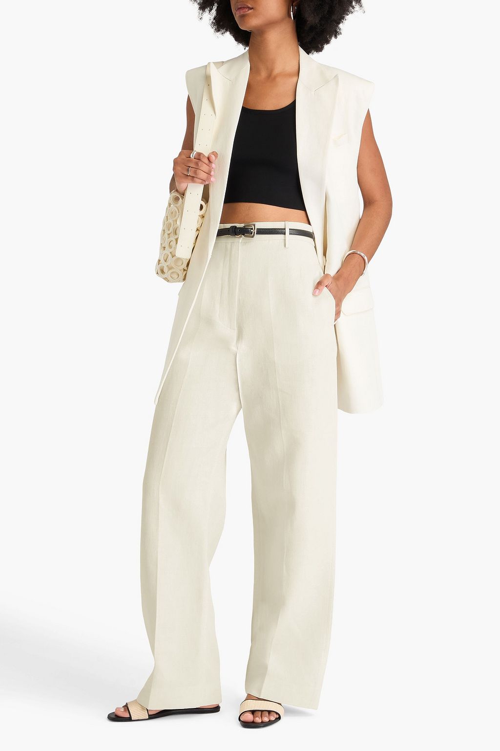 FABIANA FILIPPI Linen-blend wide-leg pants