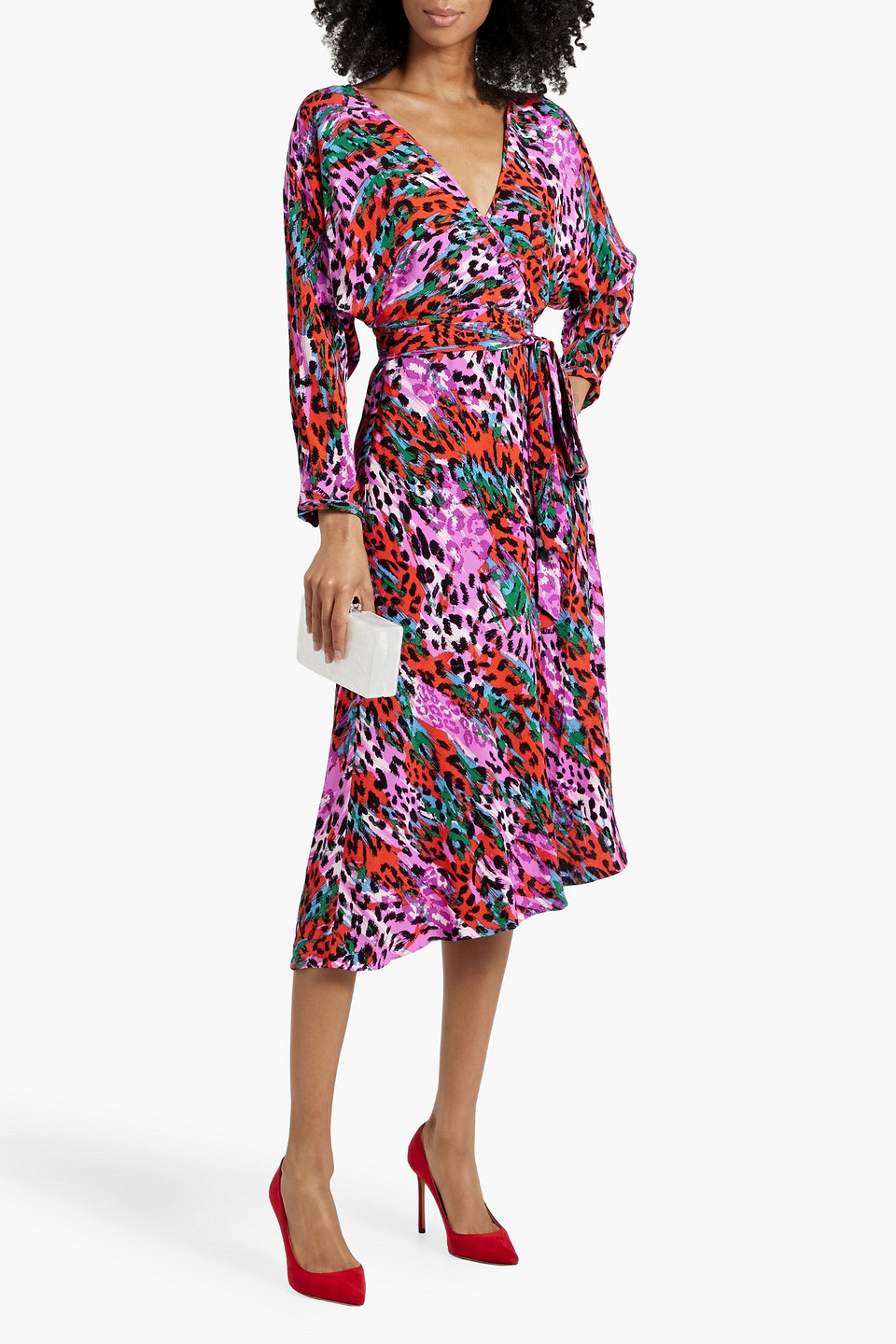 Diane Von Furstenberg Eloise Wrap-effect Printed Crepe Midi Dress